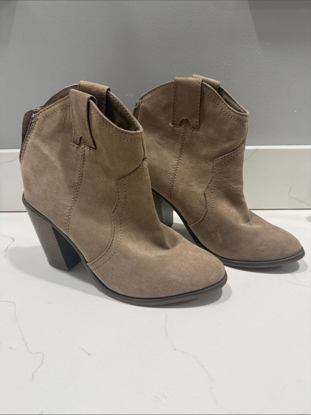 Merona Taupe Suede Ankle Booties
